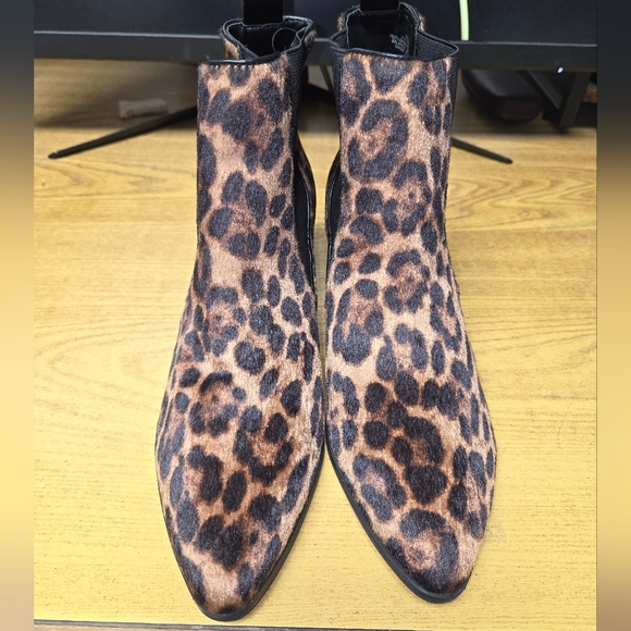Nine West Brown Leopard Ankle Booties - Picture 3 of 6